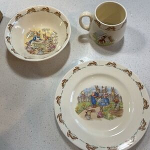 Rare Barbara Vernon Bunny kind 1930's Cup/Bowl/Plate. Gorgeous For‎ Easter!